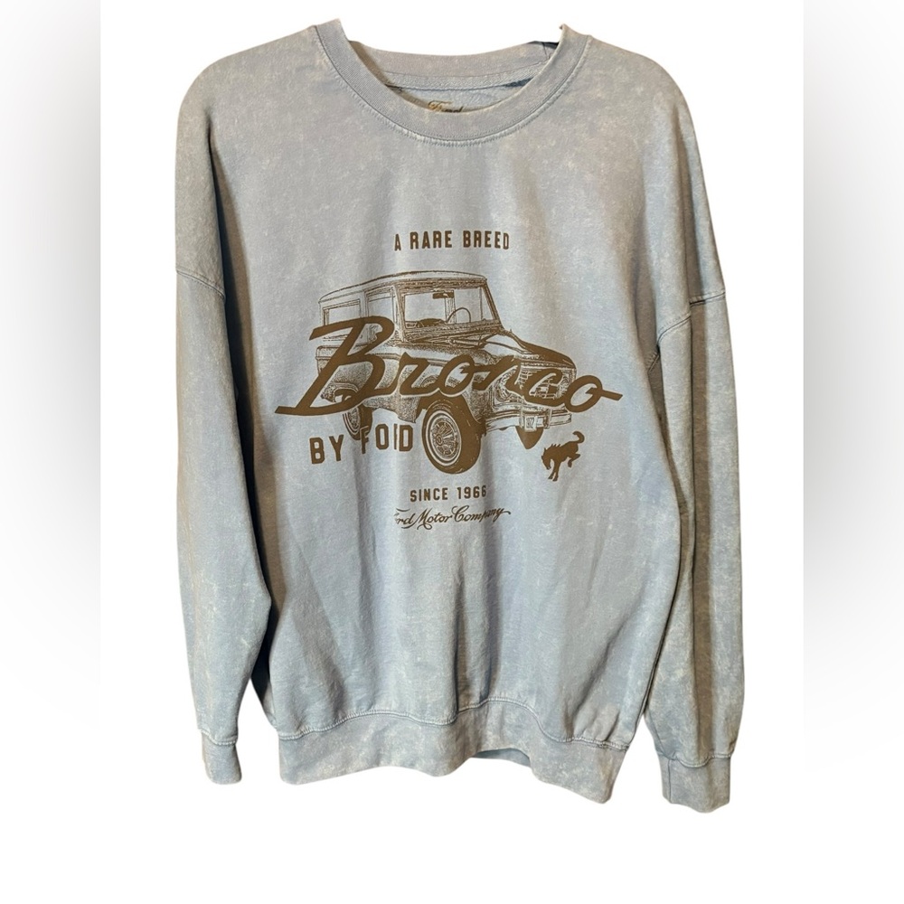 Ford Bronco “A Rare Breed” Graphic Crewneck Sweatshirt Men’s Large Blue Vintage - Picture 3 of 5